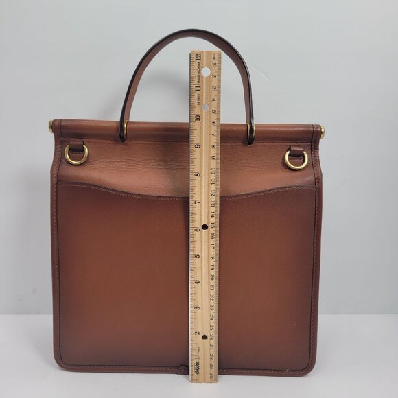 Coach Restored Willis Top Handle Women's Brass 1941 Glove Tanned Saddle Bag - Picture 10 of 11